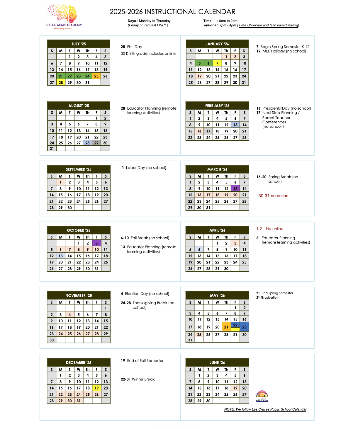 2025–2026 Calendar